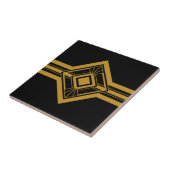Art Deco Gold Geometrische Grenzen Schwarz Fliese (Seite)
