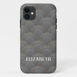 Art Deco Gold Graue Bezeichnung Personalisiert Cus Case-Mate iPhone Hülle
