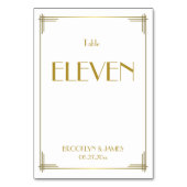 Art Deco Gold Great Gatsby Hochzeiten Tischnummern (Rückseite)