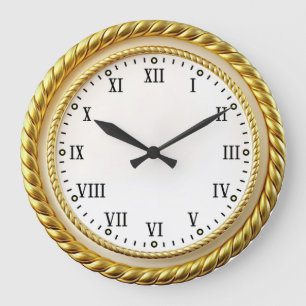 Art Deco Gold Große Wanduhr