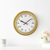Art Deco Gold Große Wanduhr (Zuhause)