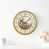 Art Deco Gold Große Wanduhr (Zuhause)
