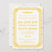 Art Deco Gold Hochzeit Einladungen (Vorderseite)