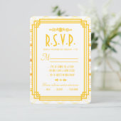 Art Deco Gold Hochzeitkarten RSVP Karte (Stehend Vorderseite)