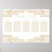 Art Deco Gold Ironwork Seating Chart Landschaft Poster (Vorne)