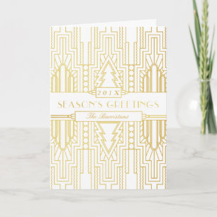 Art Deco Gold Leaf Frohen Festtage Feiertagskarte