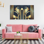 Art Deco Gold Leinwanddruck (Insitu (Wohnzimmer))