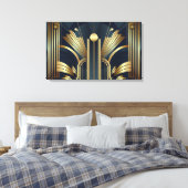 Art Deco Gold Leinwanddruck (Insitu (Schlafzimmer))