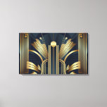 Art Deco Gold Leinwanddruck<br><div class="desc">Eine Art-Deco-Leinwand in Blau und Gold</div>