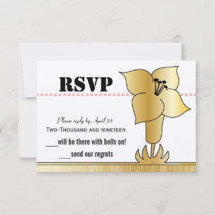 Art Deco Gold Lily Moderne Typografie Hochzeit