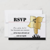 Art Deco Gold Lily Moderne Typografie Hochzeit Save The Date (Vorderseite)