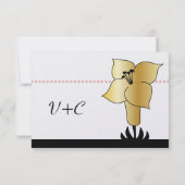 Art Deco Gold Lily Moderne Typografie Hochzeit Save The Date (Rückseite)