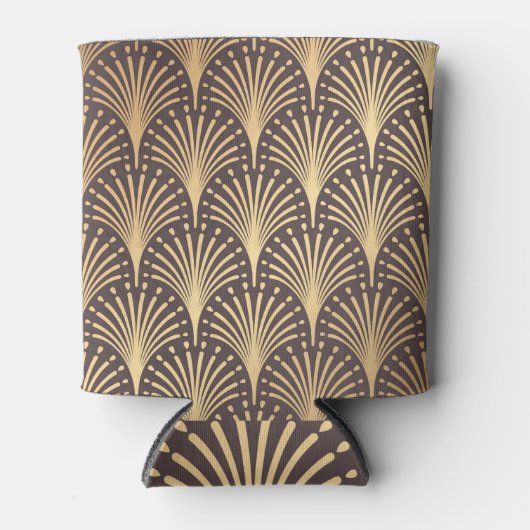 Art Deco Gold: Minimalistischer geometrischer Luxu Dosenkühler (Vorderseite)