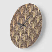 Art Deco Gold: Minimalistischer geometrischer Luxu Große Wanduhr (Winkel)
