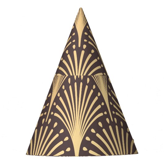 Art Deco Gold: Minimalistischer geometrischer Luxu Partyhütchen (Vorderseite)