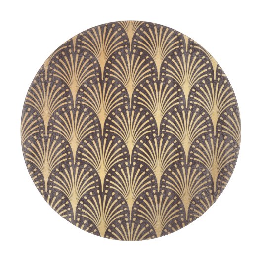 Art Deco Gold: Minimalistischer geometrischer Luxu Schneidebrett (Vorderseite)