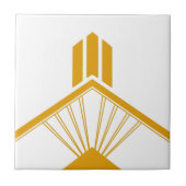 Art Deco Gold Mustard Yellow Geometric Border Fliese (Vorderseite)