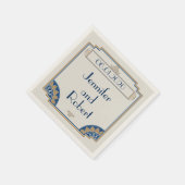 Art Deco Gold Navy Posh Wedding Napkin Serviette (Ecke)