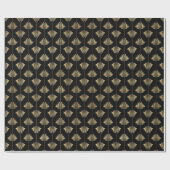 Art Deco Gold Palm Fern Fronds Muster Geschenkpapier (Flach)