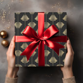 Art Deco Gold Palm Fern Fronds Muster Geschenkpapier