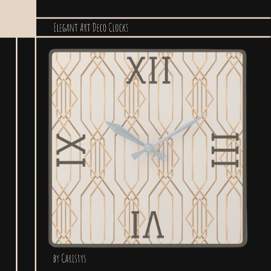 Art Deco Gold Pastell Dunkelbraune Wand Uhr