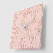 Art Deco Gold Pastell Rose Shades Square Uhr (Winkel)