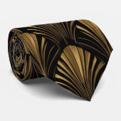 Art Deco Gold Pattern — Elegant Vintage Geometric  Krawatte (Gerollt)