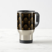 Art Deco Gold Pattern — Elegant Vintage Geometric  Reisebecher (VorderseiteRechts)