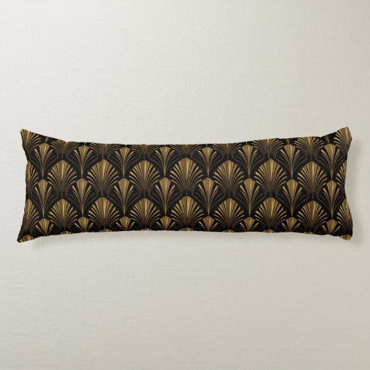 Art Deco Gold Pattern — Elegant Vintage Geometric Seitenschläferkissen (Vorderseite)