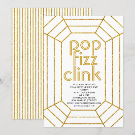 Art Deco gold Pop zischt Silvesterabend Party Einladung