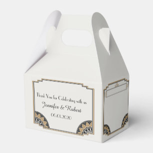 Art Deco Gold Posh Gastgeschenk Hochzeit Geschenkschachtel