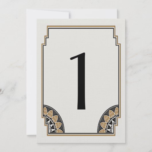 Art Deco Gold Posh Tischnummer 1 (Vorderseite)