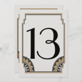 Art Deco Gold Posh Tischnummer 13 (Vorne/Hinten)