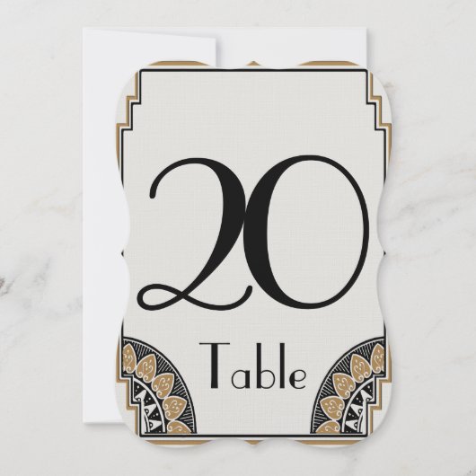 Art Deco Gold Posh Tischnummer 20 (Vorderseite)