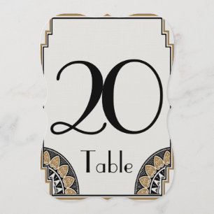 Art Deco Gold Posh Tischnummer 20