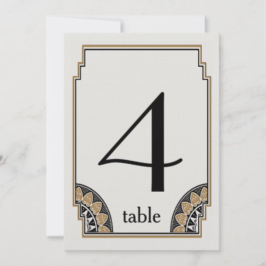 Art Deco Gold Posh Tischnummer 4 (Vorderseite)