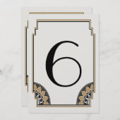 Art Deco Gold Posh Tischnummer 6 (Vorne/Hinten)