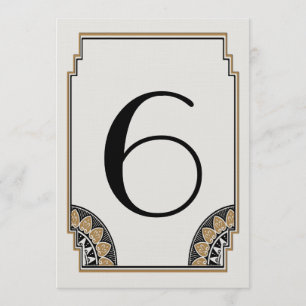 Art Deco Gold Posh Tischnummer 6