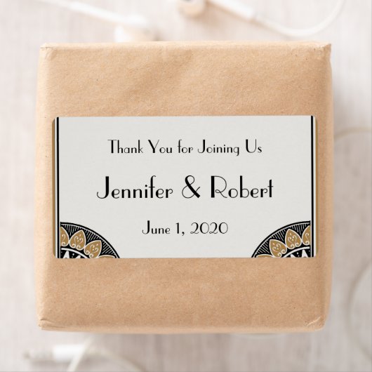 Art Deco Gold Posh Wasser Flasche Etikett (Insitu)