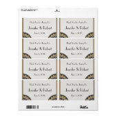 Art Deco Gold Posh Wasser Flasche Etikett (Vorne)