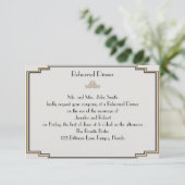 Art Deco Gold Posh Wedding Probe Einladung (Stehend Vorderseite)