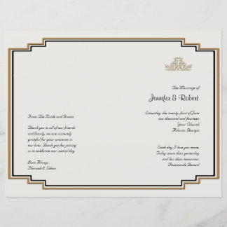 Art Deco Gold Posh Wedding Programm