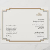 Art Deco Gold Posh Wedding Programm (Vorderseite)