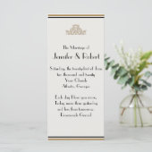 Art Deco Gold Posh Wedding Programm (Stehend Vorderseite)