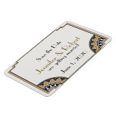 Art Deco Gold Posh Wedding Speichern Sie das Datum Magnet (Linke Seite)