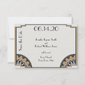 Art Deco Gold Posh Wedding Speichern Sie das Datum Save The Date (Vorderseite)