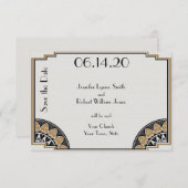 Art Deco Gold Posh Wedding Speichern Sie das Datum Save The Date (Vorne/Hinten)