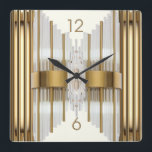 Art Deco Gold Quadratische Wanduhr<br><div class="desc">Großartiges Uhrendesign. Du wirst es wie andere Liebe bekommen. Sie können dieses Design auch für andere Produkte verwenden,  die Sie mögen,  oder Ihren Text anpassen und hinzufügen. Folgen Sie mir für mehr. Vielen Dank. Ich wünsche Ihnen einen schönen Tag.</div>