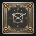 Art Deco Gold Quadratische Wanduhr<br><div class="desc">Großartiges Uhrendesign. Du wirst es wie andere Liebe bekommen. Sie können dieses Design auch für andere Produkte verwenden,  die Sie mögen,  oder Ihren Text anpassen und hinzufügen. Folgen Sie mir für mehr. Vielen Dank. Ich wünsche Ihnen einen schönen Tag.</div>