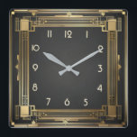 Art Deco Gold Quadratische Wanduhr<br><div class="desc">Großartiges Uhrendesign. Du wirst es wie andere Liebe bekommen. Sie können dieses Design auch für andere Produkte verwenden,  die Sie mögen,  oder Ihren Text anpassen und hinzufügen. Folgen Sie mir für mehr. Vielen Dank. Ich wünsche Ihnen einen schönen Tag.</div>